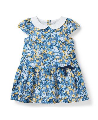 Janie and Jack Girls' Floral Dropwaist Dress - Baby, Little Kid, Big Kid