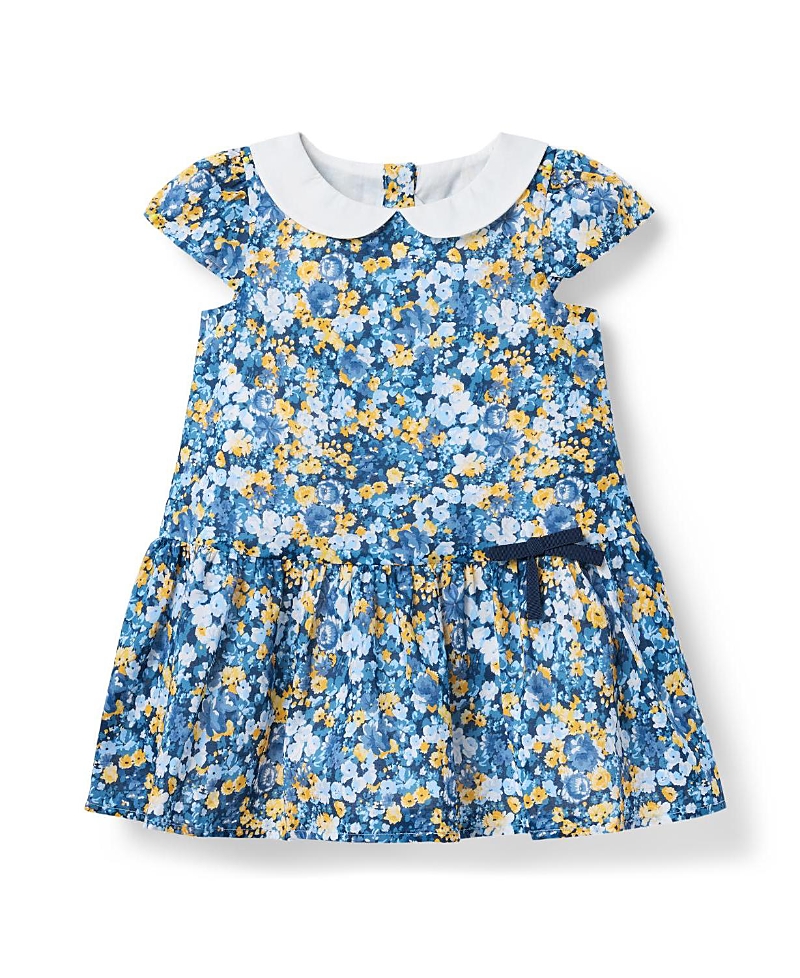Janie and Jack Girls' Floral Dropwaist Dress - Baby, Little Kid, Big Kid