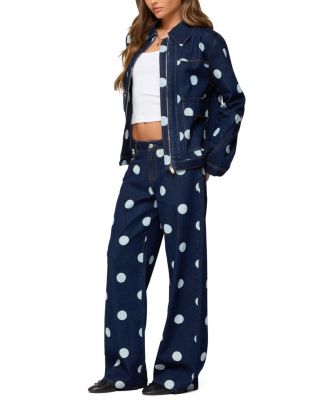  Leyah Polka Dot Low Rise Baggy Jeans