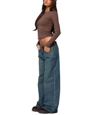  Heartly Low Rise Baggy Jeans in Blue Washed