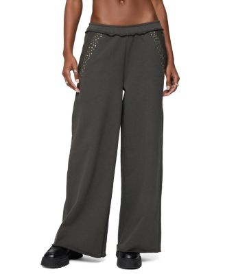  Wrenn Studded Wide Leg Sweatpants