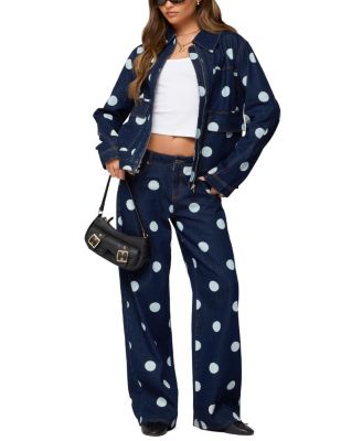  Leyah Polka Dot Low Rise Baggy Jeans