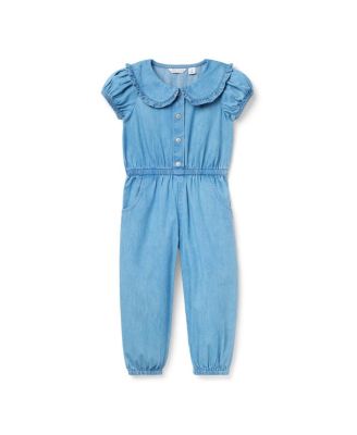 Girls' Chambray Ruffle Jumpsuit - Baby, Little Kid, Big Kid