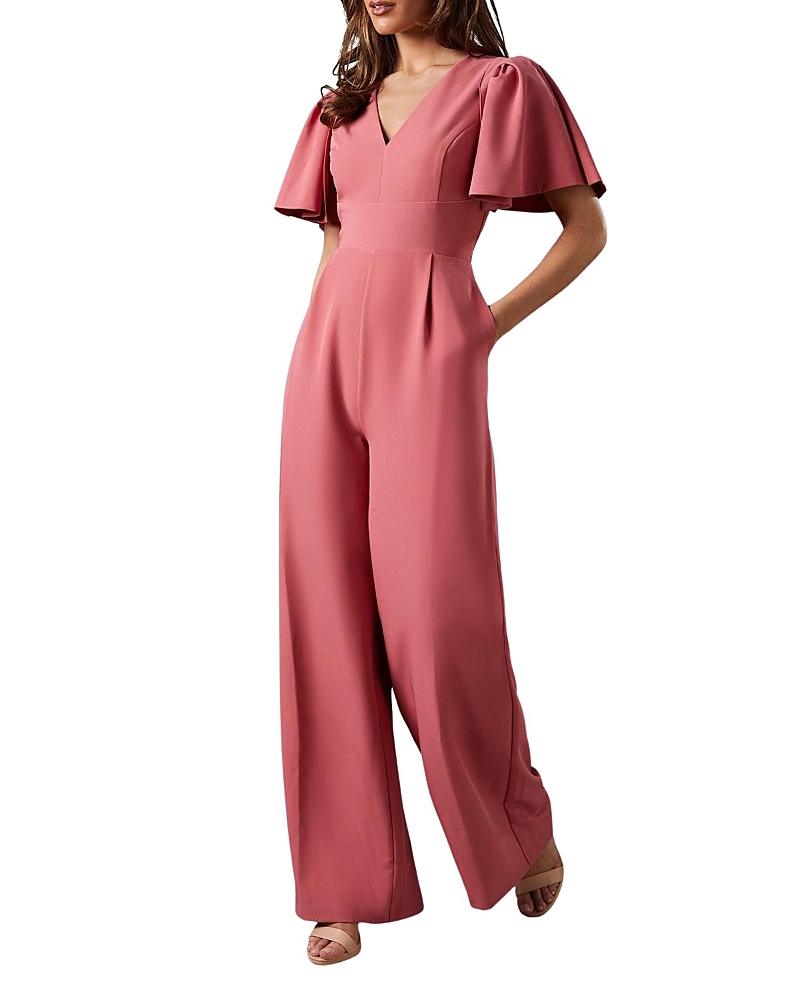 Coast Flutter Sleeve Plunge Jumpsuit