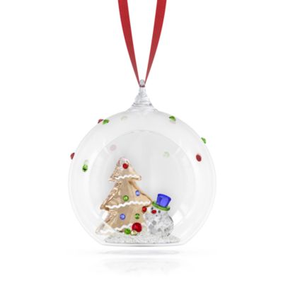 Holiday Cheers Tree and Snowman Ball Ornament