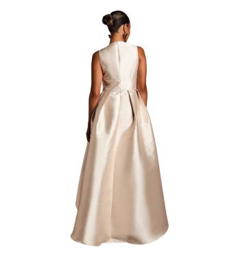 Sleeveless Plunge Waterfall Maxi Dress