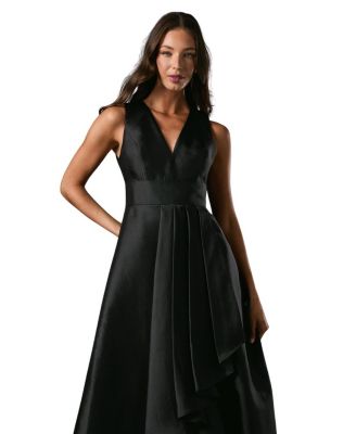 Sleeveless Plunge Waterfall Maxi Dress