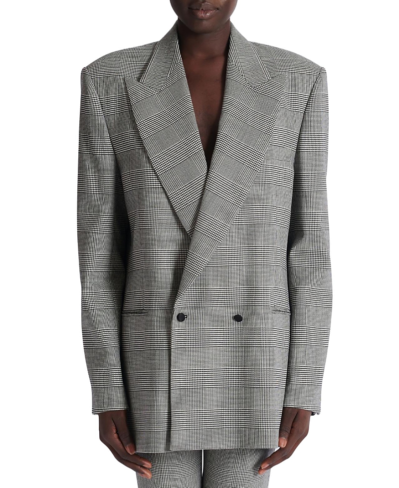 Balmain Oversized Jacket in Prince of Wales Jacquard