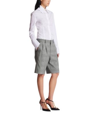  Darted Shorts with Prince of Wales Check