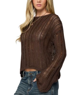 Jaide Sheer Ladder Knit Sweater