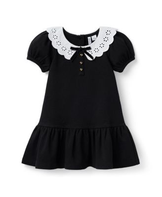 Girls' Eyelet Collar Ponte Dress - Baby, Little Kid, Big Kid