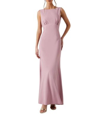 Cowl Back Maxi Bridesmaid Dress