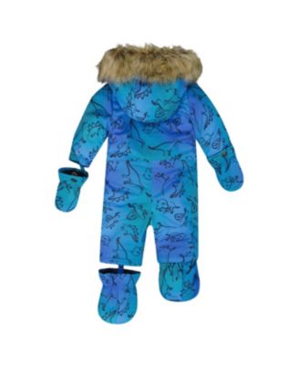 Boys' One-Piece Play Snowsuit Designed for Car Seat Dinosaur - Baby, Little Kid