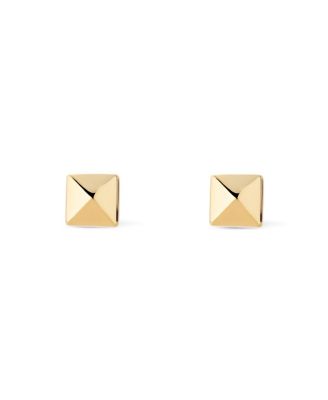 Solid Yellow Gold Pyramid Studs