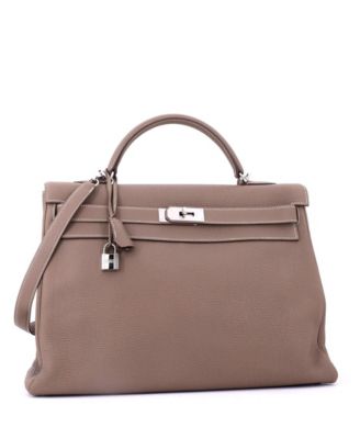 Kelly 40 Handbag Grey Togo with Palladium Hardware