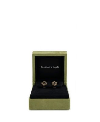  Sweet Alhambra Stud Earrings 18K Gold and Onyx