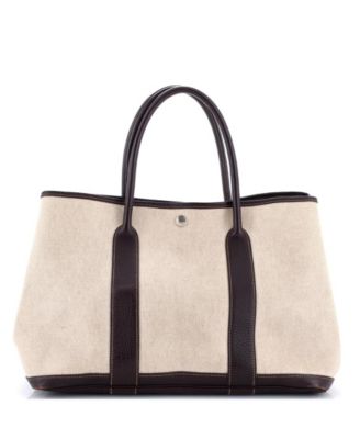 36 Garden Party Tote Toile and Leather