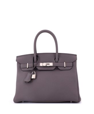 Birkin 30 Handbag Grey Togo with Palladium Hardware