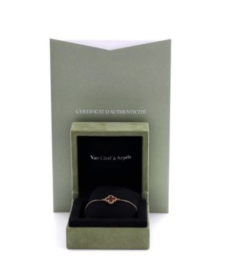  Sweet Alhambra Bracelet 18K Rose Gold and Carnelian