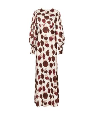 Alize Long Sleeved Satin Maxi Dress