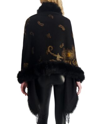  Double Face Cashmere Stole With Toscana Lamb Tape Top And Bottom