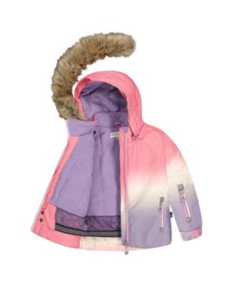  Girls' Two-Piece Retro Flower Play Snowsuit - Big Kid