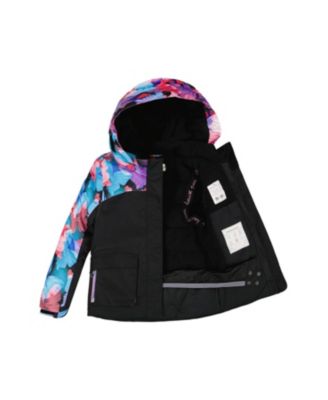  Girls' Two-Piece Butterfly Colorblocked Play Snowsuit - Little Kid