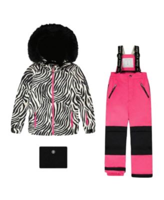  Girls' Two-Piece Zebra Play Snowsuit - Big Kid