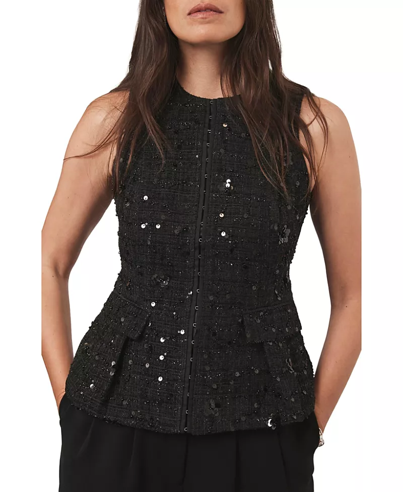 Mint Velvet Women's Embellished Backless Waistcoat