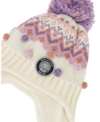 Girls' Lined Peruvian Knit Pompom Hat - Baby