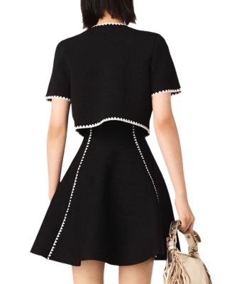 Topstitched Cropped Cardigan