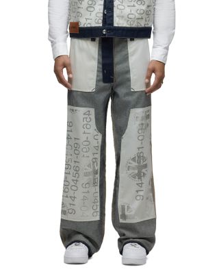 Wide Leg Columbus Number Graphic Jeans