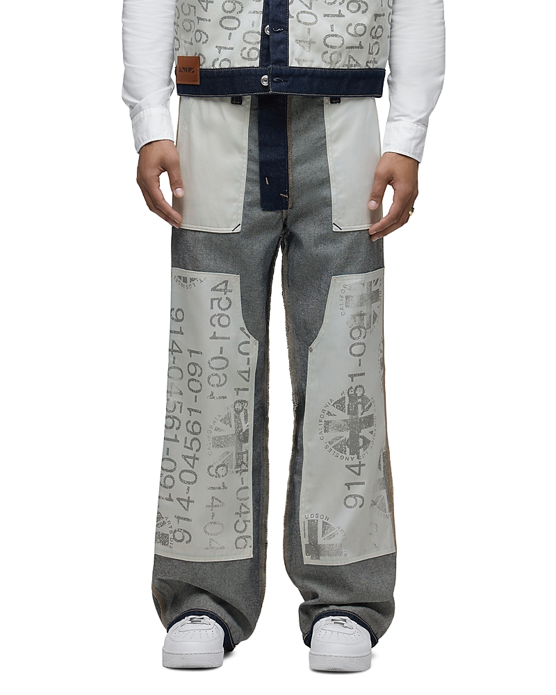 Hudson Wide Leg Columbus Number Graphic Jeans