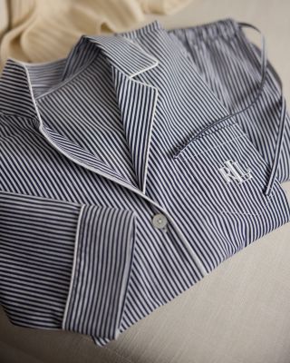 Long Sleeve Notch Collar Long Pant Pajama Set