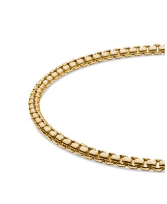 Men's 18K Yellow Gold Chain Box Link Bracelet, 2.7mm