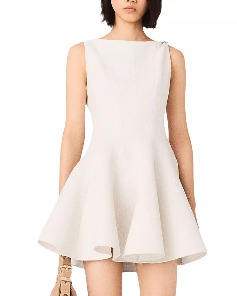 Maje Flared Tweed Dress