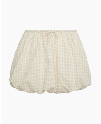 Air Linen Bubble Mini Skirt