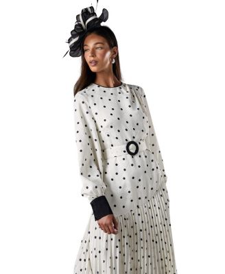 Long Sleeve Pleated Midi Dress