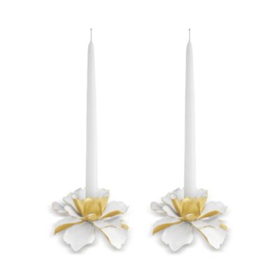 Gardenia Candleholders, Set of 2