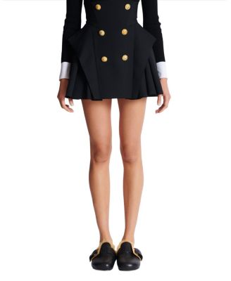 High-Waisted Grain De Poudre Skirt