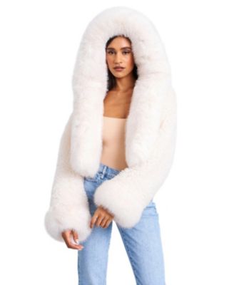 Kali Cropped Faux Fur Jacket with Hood