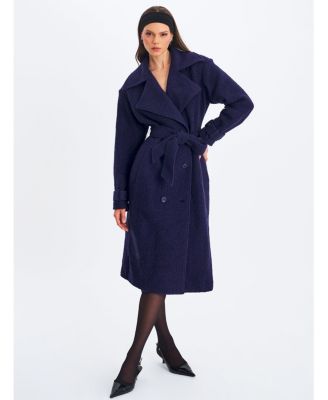  Jaelyn Wool Blend Double-Breasted Belted Coat