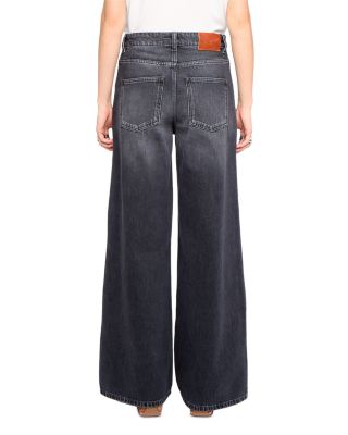 Eli High Rise Wide Leg Jeans in Medium Grey