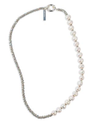 Paris Diamond Crystal & Cultured Freshwater Pearl Strand Necklace, 19.6"