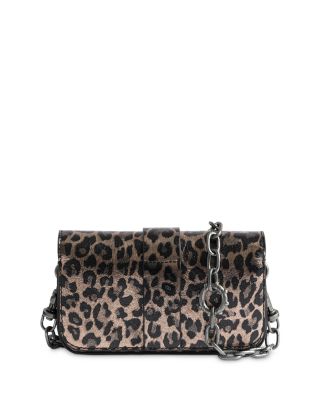 x Kate Moss Metallic Leopard Print Leather Chain Wallet