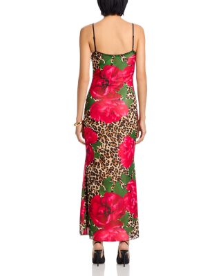 Leopard and Floral Mesh Maxi Dress - Exclusive