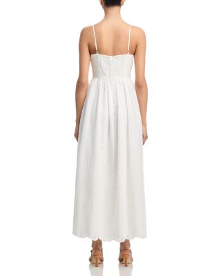 Sleeveless Eyelet Bustier Midi Dress - Exclusive