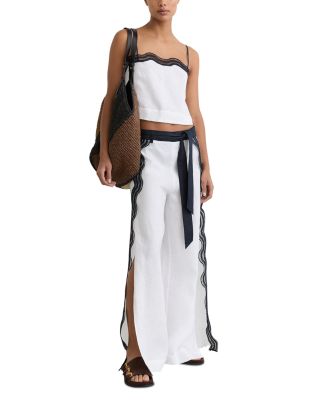 Farah Side Scallop Linen Pants 