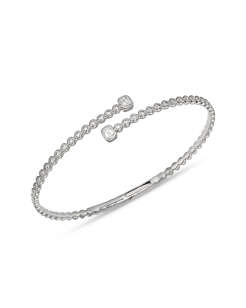 Bloomingdale's Fine Collection Diamond Bypass Bangle Bracelet in 14K White Gold, 1.0 tcw
