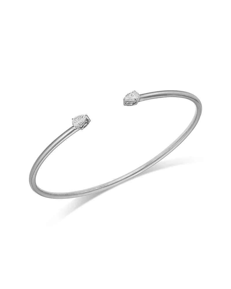 Bloomingdale's Fine Collection Luxe Collection Certified Lab Grown Diamond Pear Cuff Bangle Bracelet in 14K Gold, 0.50 tcw